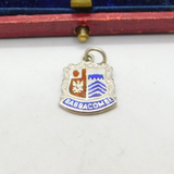 Sterling Silver & Enamel Babbacombe Devon Shield Charm Pendant Vintage c1970