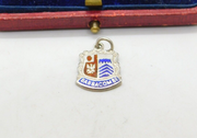 Sterling Silver & Enamel Babbacombe Devon Shield Charm Pendant Vintage c1970