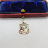 Sterling Silver and Enamel Bridlington Shield Charm Pendant Vintage c1970