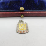 Sterling Silver and Enamel Seaburn Travel Shield Charm Pendant Vintage c1970