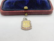 Sterling Silver and Enamel Seaburn Travel Shield Charm Pendant Vintage c1970