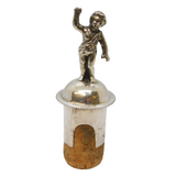 Victorian Cast Sterling Silver Cherub Bottle Stopper Antique c1870 Sheffield