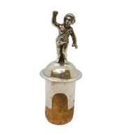 Victorian Cast Sterling Silver Cherub Bottle Stopper Antique c1870 Sheffield