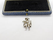 Sterling Silver Oriental Farmer with Basket Charm Pendant Vintage c1970