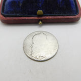 King Charles II Early Sterling Silver Shilling Coin c1670 Very Worn Antique