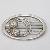 Sterling Silver Rennie Mackintosh Style Floral Brooch Pin Vintage c2000 London