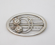 Sterling Silver Rennie Mackintosh Style Floral Brooch Pin Vintage c2000 London