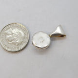 Sterling Silver Blue Lace Agate Drop Charm Pendant Vintage c1970s