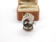 Sterling Silver Wishing Well Lucky Charm Pendant Vintage c1970
