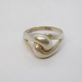 Sterling Silver Abstract Lovers Knot Sweetheart Ring Vintage c1970 Size Q UK