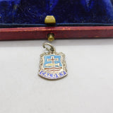 Sterling Silver & Enamel Caldey Shield Charm Pendant Vintage c1970