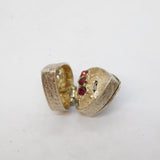 Sterling Silver Ring in Heart Box Charm Pendant Vintage c1970s