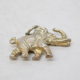 Sterling Silver Lucky Elephant Charm Pendant Vintage c1970