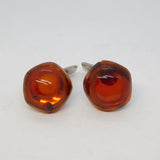 Sterling Silver & Natural Baltic Amber Gents Cufflinks Vintage c1950