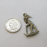 Sterling Silver Goblin with Pickaxe Charm Pendant Vintage c1970s