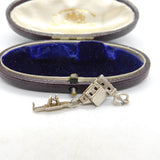 Sterling Silver Wedding Day Couple in a Church Charm Pendant Vintage c1970