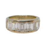 Sterling Silver Paste Set Graduating Half Eternity Ring Vintage c1970 Size P 1/2