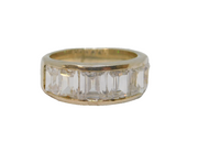 Sterling Silver Paste Set Graduating Half Eternity Ring Vintage c1970 Size P 1/2