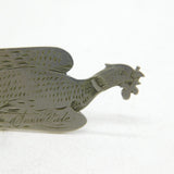 19th Century Silver Plated Flying Dove Engraved Sweetheart Brooch Antique c1880s