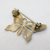 20th Century Sterling Silver & Blue-Pink Enamel Butterfly Brooch Antique