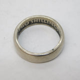 George VI Handmade .500 Silver Florin Coin Band Ring Antique 1947 Deco