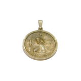 Sterling Silver Raised Edge St Christopher Travel Charm Pendant Vintage c1970s