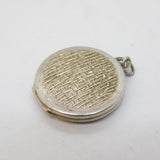 Sterling Silver & Guilloche Enamel Floral Locket Pendant Vintage c1950s