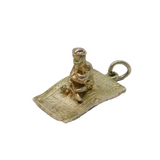 Sterling Silver Figure Sat On Rug Charm Pendant Vintage c1970