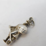 Sterling Silver Medieval Warrior Charm Pendant Vintage c1970s