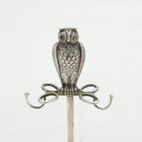 19th Century Sterling Silver Owl & Fox Form Jewellery Stand Antique c1890s