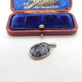 Sterling Silver and Polished Rock Gem Charm Pendant Vintage c1970