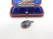 Sterling Silver and Polished Rock Gem Charm Pendant Vintage c1970