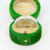 Sterling Silver Square Set CZ Solitaire Ring Vintage c1970 Size Q 1/2