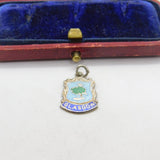 Sterling Silver and Coloured Enamel Travel Shield 'Glasgow' Charm Vintage c1970