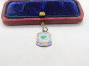 Sterling Silver and Coloured Enamel Travel Shield 'Glasgow' Charm Vintage c1970