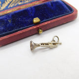 Sterling Silver Musical Trumpet Charm Pendant Vintage c1970