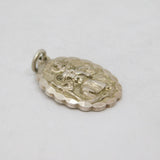 Sterling Silver Double-Sided St Christopher Travel Charm Pendant Vintage c1950s