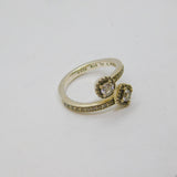 Sterling Silver CZ Mixed Shapes Crossover Front Dress Ring Modern c2010 Size J