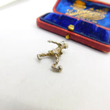 Sterling Silver Striding Footballer Charm Pendant Vintage c1970