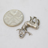 Sterling Silver Monarch of the Glen Stag Deer Charm Pendant Vintage c1970