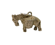 Sterling Silver Mule Carrying Baskets Charm Pendant Vintage c1970