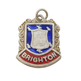 Sterling Silver Enamel Brighton Shield Charm Pendant Vintage c1970