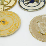 Collection of Five Large Gilded Masonic Warden Apron Patches Vintage c1960s