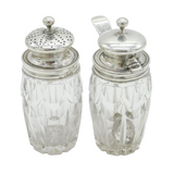 William IV Pair of Sterling Silver & Cut Glass Cruet Bottles Antique 1833 London