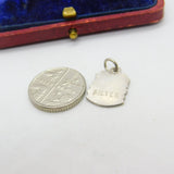 Sterling Silver and Enamel Abingdon Travel Shield Charm Pendant Vintage c1970
