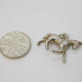 Sterling Silver Trotting Horse Charm Pendant Vintage c1970