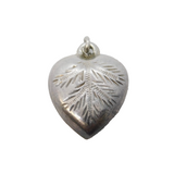Sterling Silver Puffy Heart Charm Pendant Vintage c1970