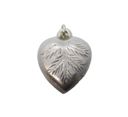 Sterling Silver Puffy Heart Charm Pendant Vintage c1970
