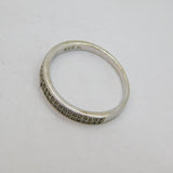 Sterling Silver Two Tier Spinel Set Half Eternity Band Ring Modern c1990 Size P