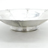 Swedish Arts & Crafts Planished Silver Plated Floral Comport Dish c1910 Antique
